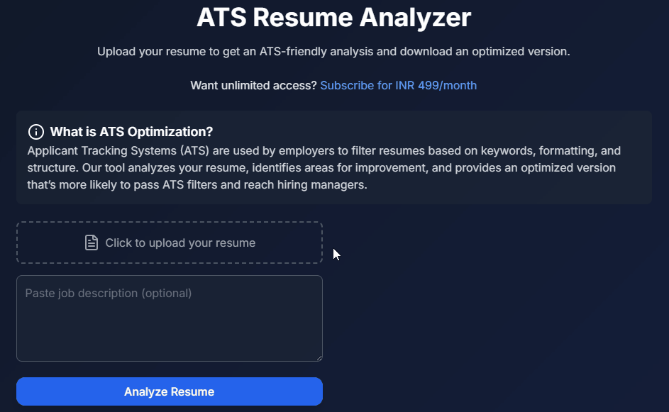 ATS Insight Analyzer demo