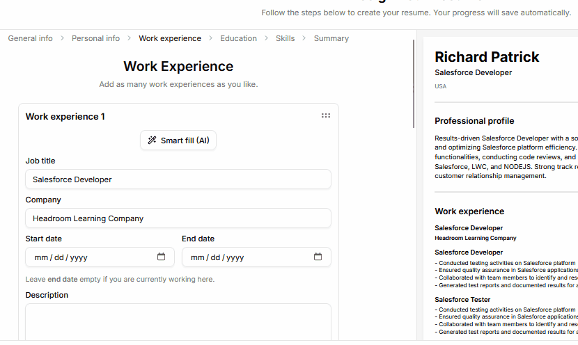 Smart Summary & JobCraft Generator demo