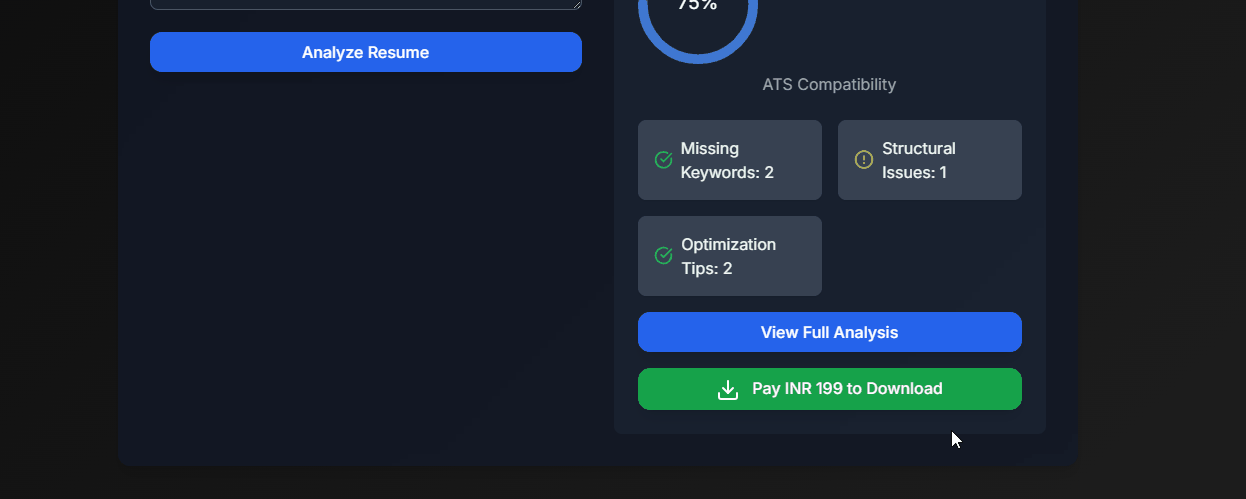 ATS-Optimized Resume Downloader demo